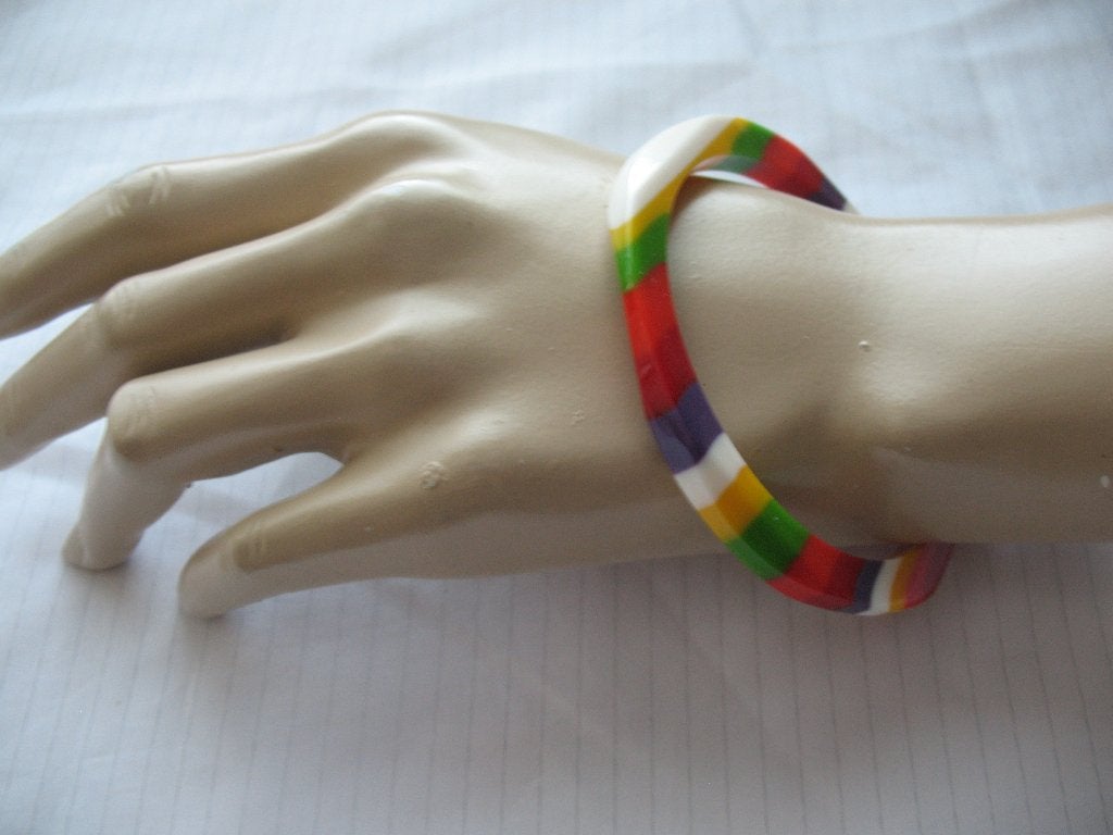 Armband Facet Geslepen Boho-Chic Pop Art Retro Regenboogklr., Ophalen of Verzenden, Overige materialen, Armband