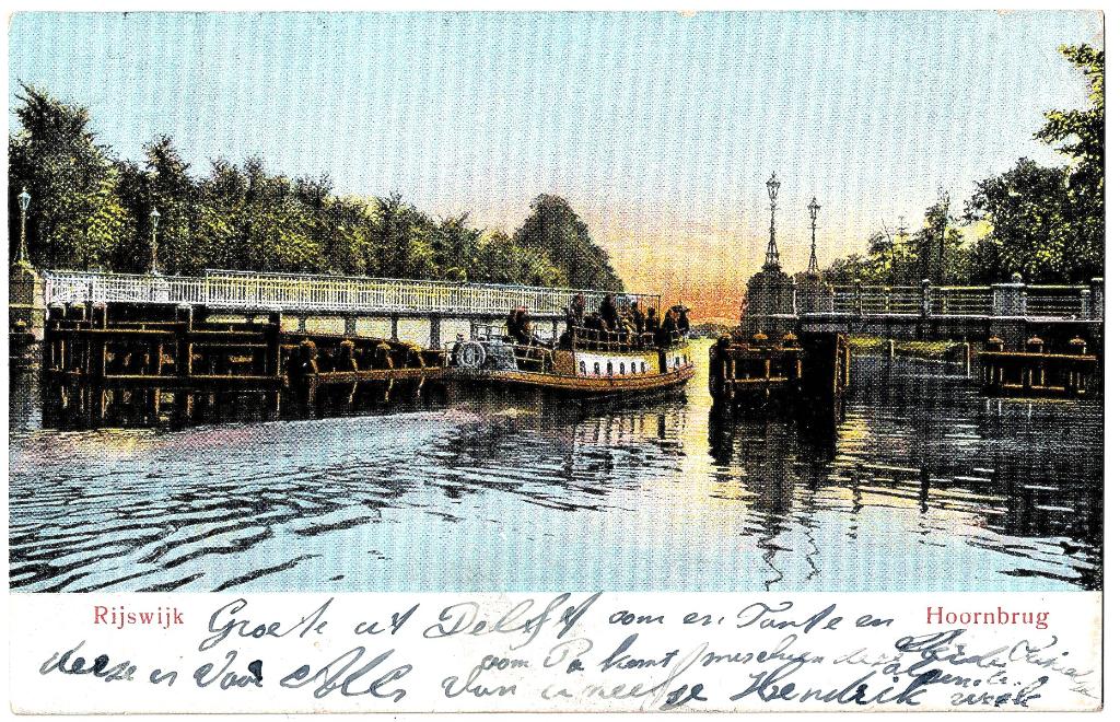 Rijswijk ZH 31, Hoornbrug, verstuurd 1903, richtprijs € 7,==, Verzenden, Voor 1920, Gelopen, Zuid-Holland