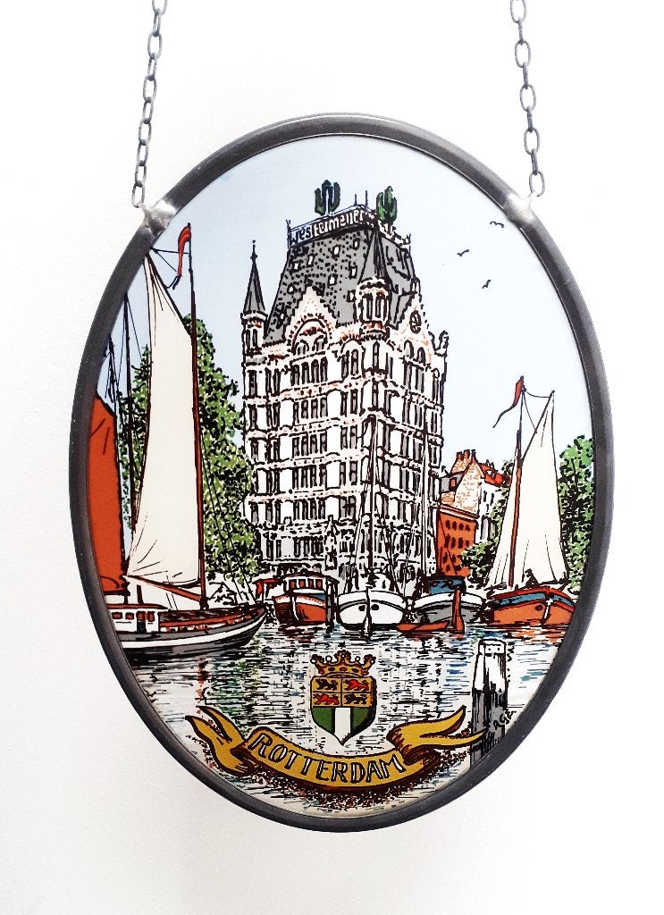 age stained glas window hanger rotterdam, Verzenden