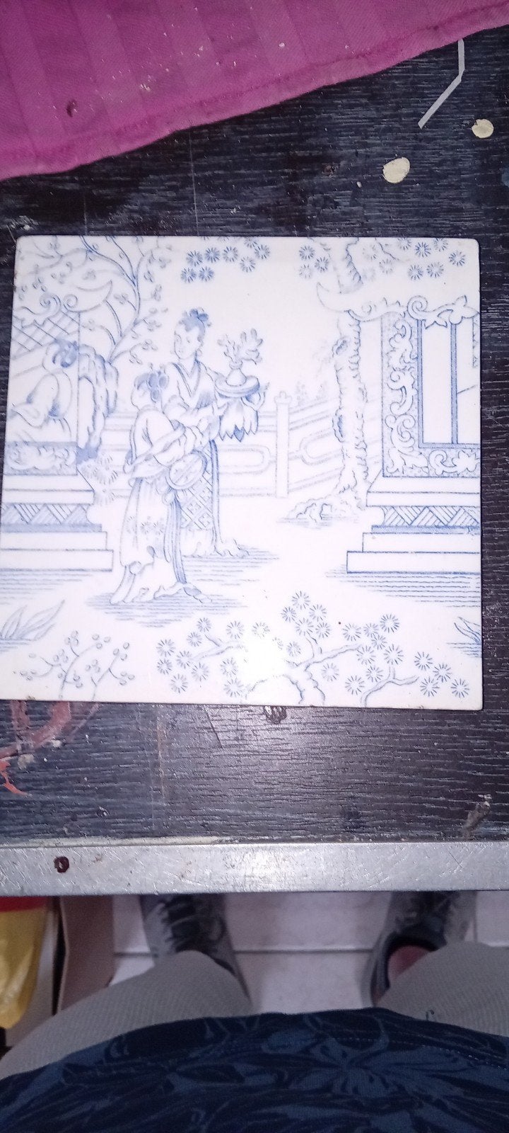 Antieke chinoiserie tegel van Petrus Regout, Ophalen of Verzenden