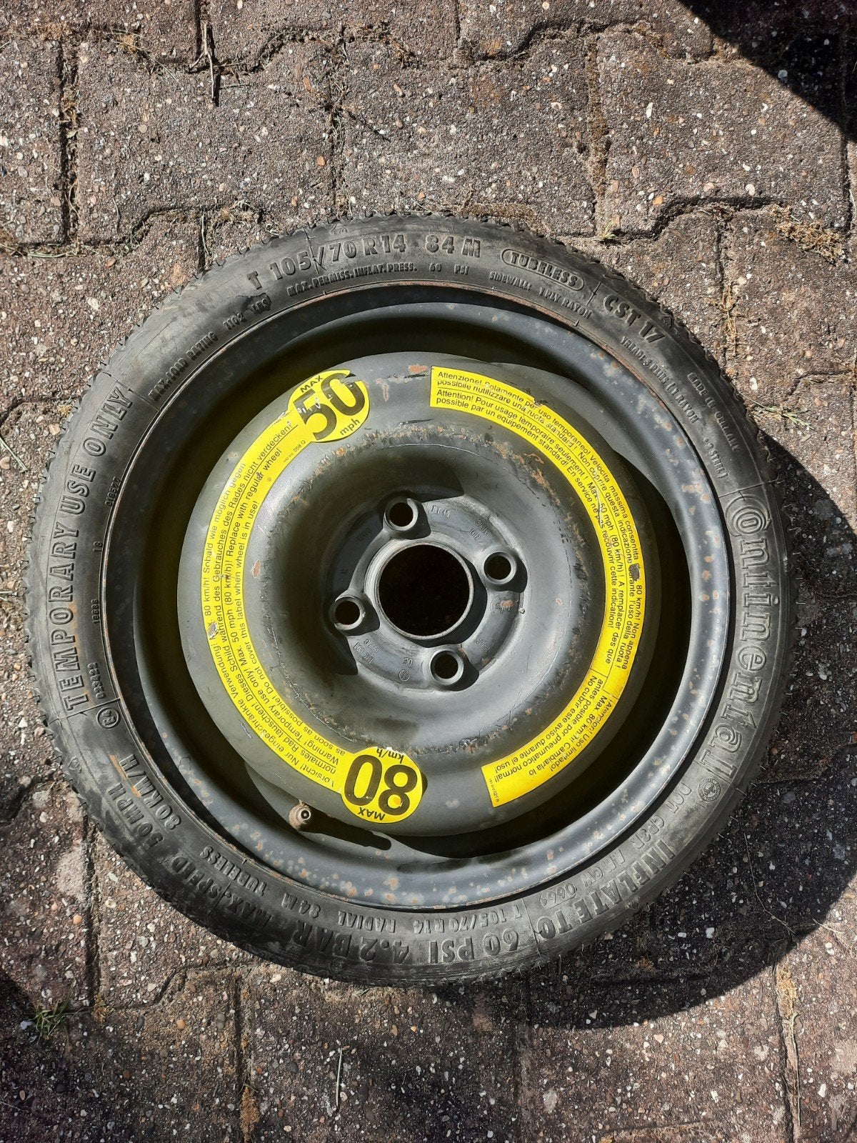 Reservewiel/thuiskomer 14 inch Continental (4x100), Ophalen of Verzenden