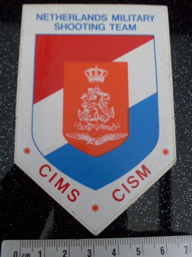 sticker netherlands military shooting team cims cism logo, Verzenden, Zo goed als nieuw, Bedrijf of Vereniging