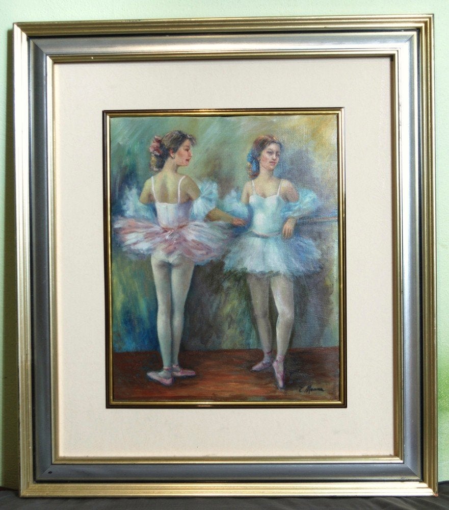 "Balletdansers" - Antonio Manna - Olieverfschilderij, Impressionistisch, Olieverf, Origineel werk, Doek