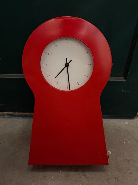 Vintage IKEA PS 1995 Klok - Rood - Thomas Eriksson Design, Gebruikt, IKEA, Analoog, Werkt op batterijen