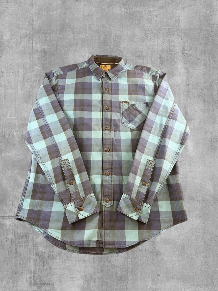 Timberland Earthkeepers blouse meerkleurig geruit heren, Verzenden, Zo goed als nieuw, Meerkleurig, Halswijdte 41/42 (L)