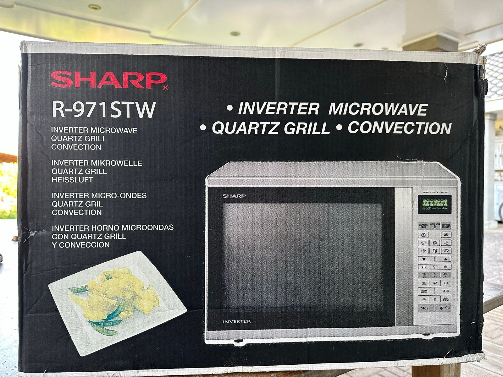 Sharp R-971STW Inverter Combimagnetron met defect, Witgoed en Apparatuur, Ophalen, Combimagnetron, Crisp, Draaiplateau