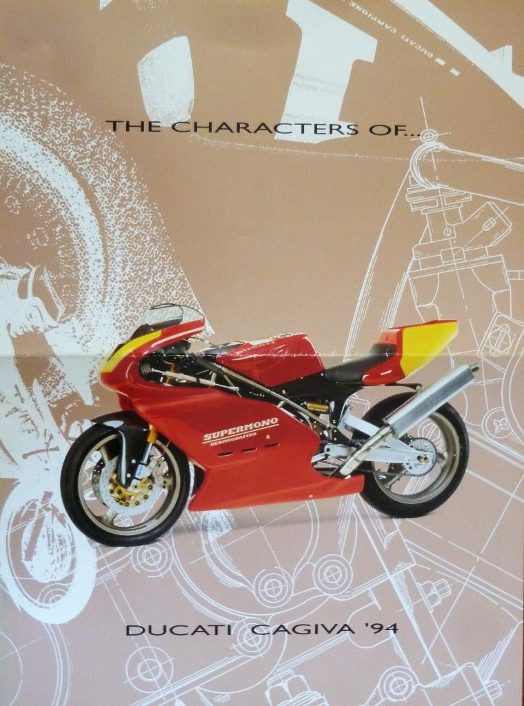 Folder DUCATI CAGIVA 1994, Motoren, Handleidingen en Instructieboekjes, Ducati, Ophalen of Verzenden