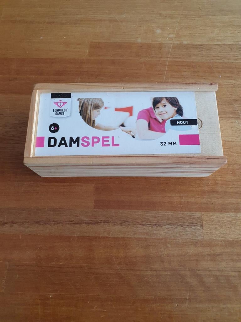 Longfield damspel, damschijven, dammen, Hobby en Vrije tijd, Gezelschapsspellen | Bordspellen, Een of twee spelers, Ophalen of Verzenden