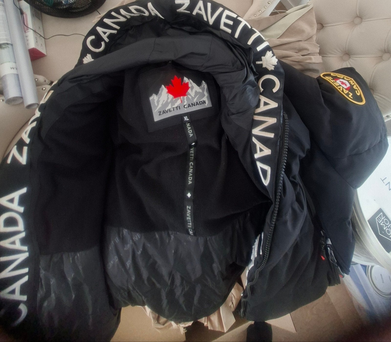 xl heren  winterjas, Ophalen, Zaveti canada, Zwart, Maat 56/58 (XL)