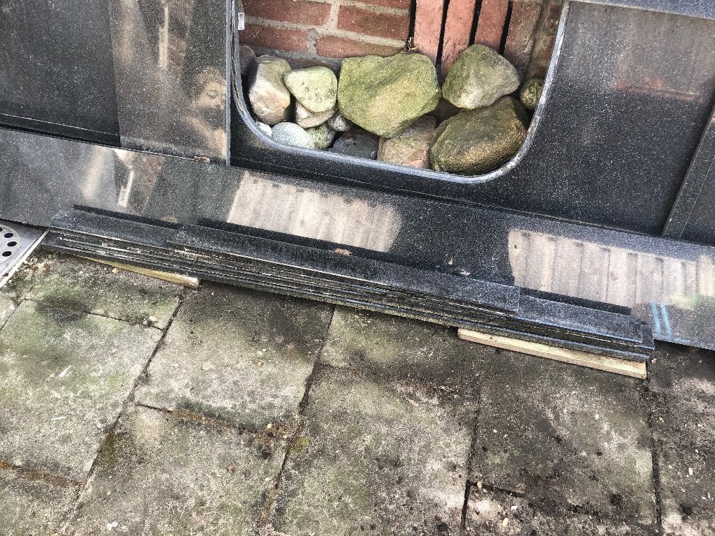 Graniet stukken over van Keuken., Doe-het-zelf en Verbouw, Platen en Panelen, Ophalen, Gebruikt, Overige materialen