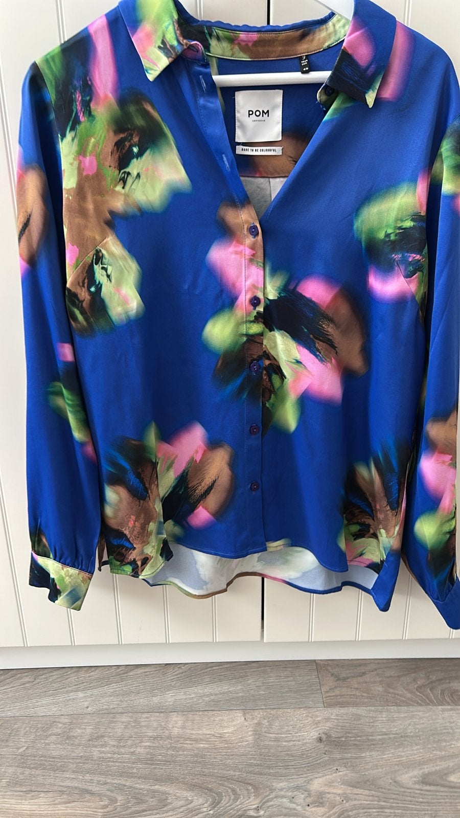 Nieuwe Pom Amsterdam blouse met glans maat 40, Ophalen, Nieuw, Maat 38/40 (M), Blauw