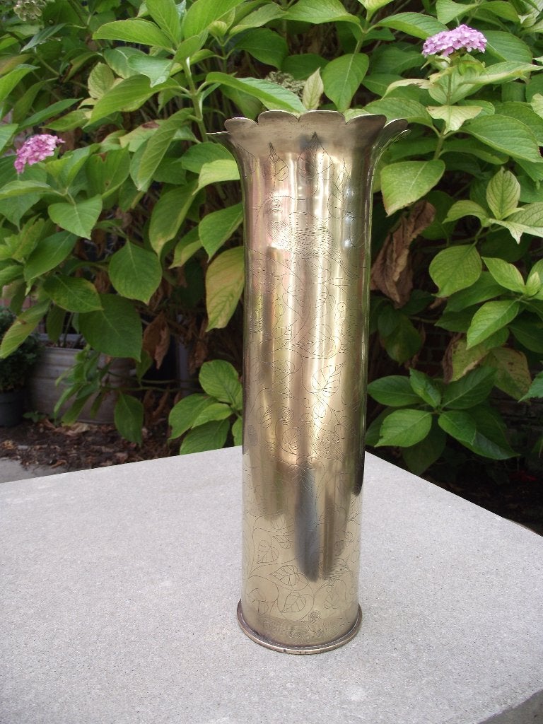 WW1 kogelhuls trench art, Verzamelen, Ophalen of Verzenden, Landmacht, Overige gebieden, Hulzen of Bodemvondsten