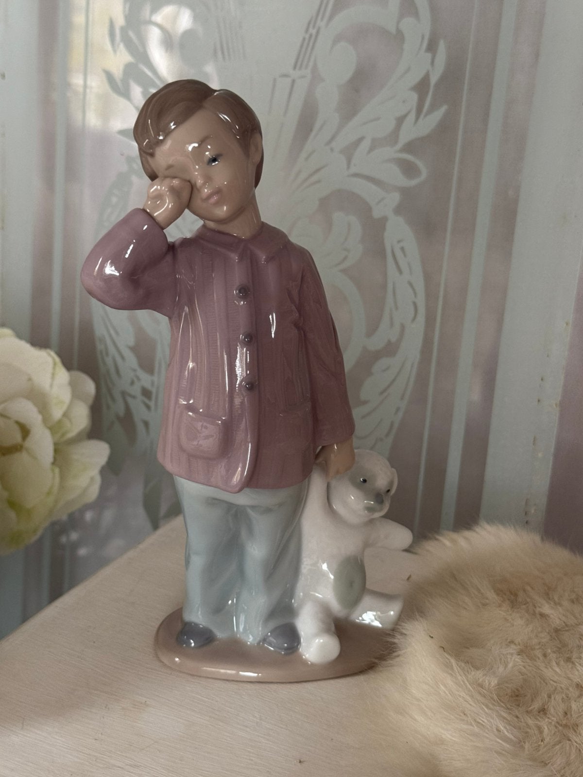 Lladro Spanje slaperige jongen beeldje met beertje izgst, Ophalen, Zo goed als nieuw