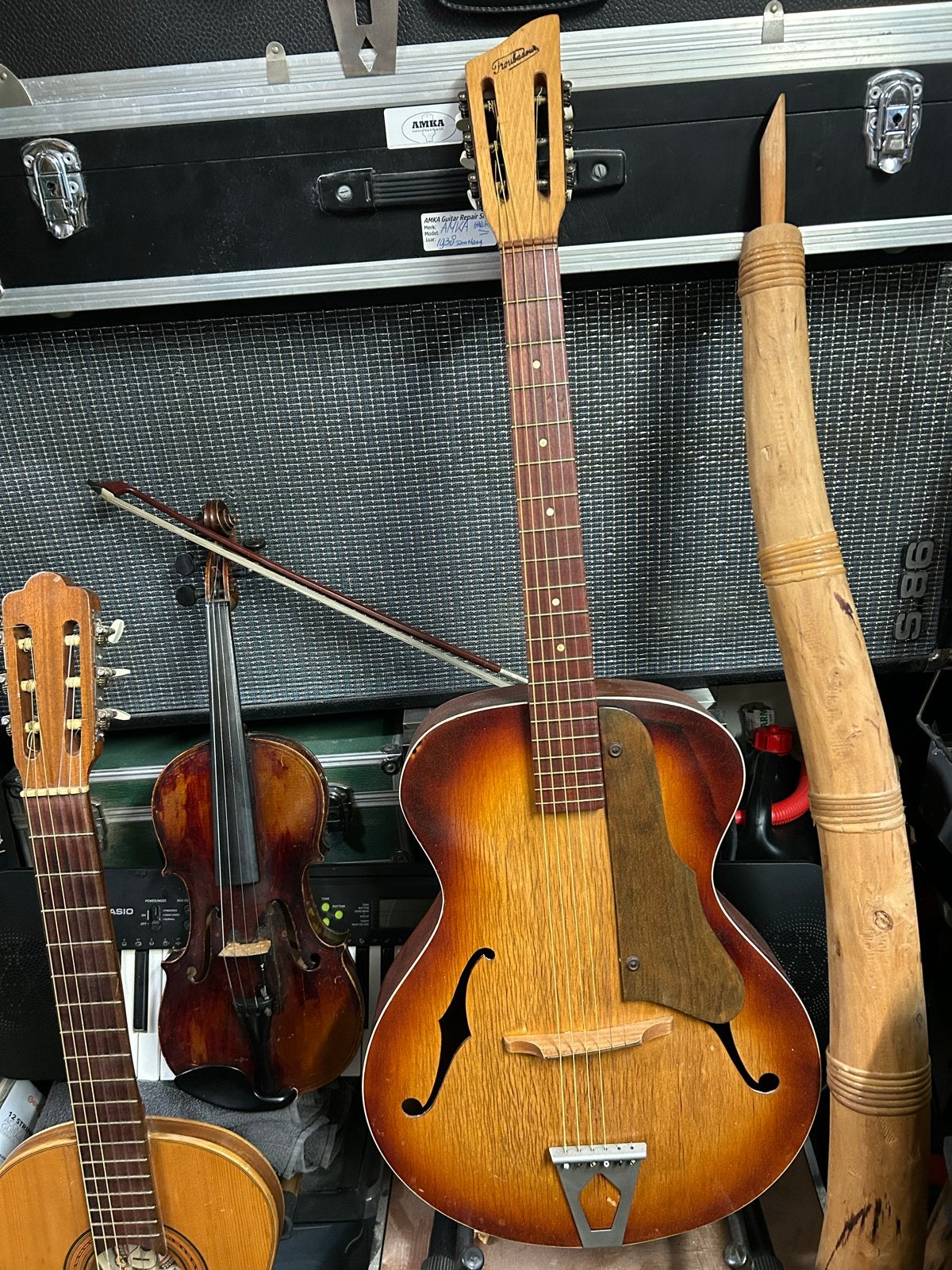 Zeldzame Troubadour Jazz Gitaar uit Apeldoor, Ophalen, Gebruikt, Overige typen