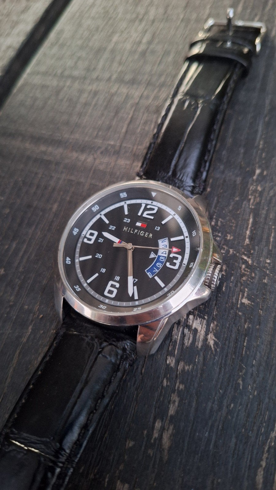 Tommy Hilfiger Herenhorloge met Verwisselbare Bandjes, Sieraden, Tassen en Uiterlijk, Leer, Staal, Polshorloge, Zo goed als nieuw