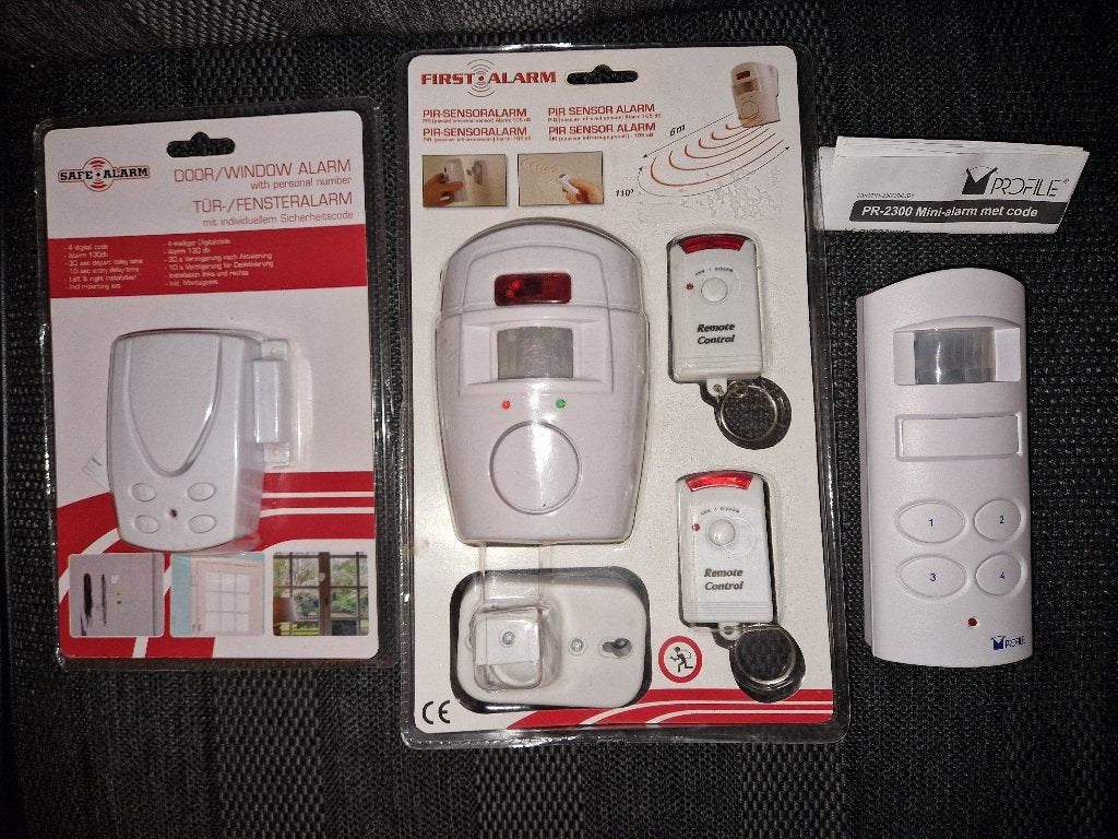 3x alarmsysteem, Doe-het-zelf en Verbouw, Ophalen, Sirene, Beweging, Draadloos