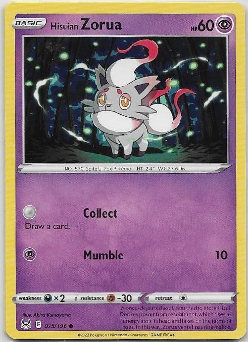 Lost Origin,  Hisuian Zorua [common] 75/196, Verzenden, Nieuw, Losse kaart