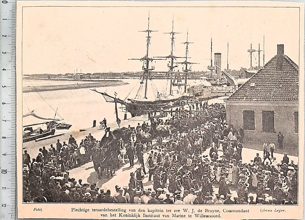 Marine 1905: begrafenis W.J.de Bruyne, comm. KIM Willemsoord, Verzenden, Voor 1940, Gebruikt, Overige onderwerpen