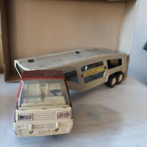 Tonka Car Carrier metaal origineel vintage retro, Ophalen of Verzenden, Gebruikt, Bus of Vrachtwagen