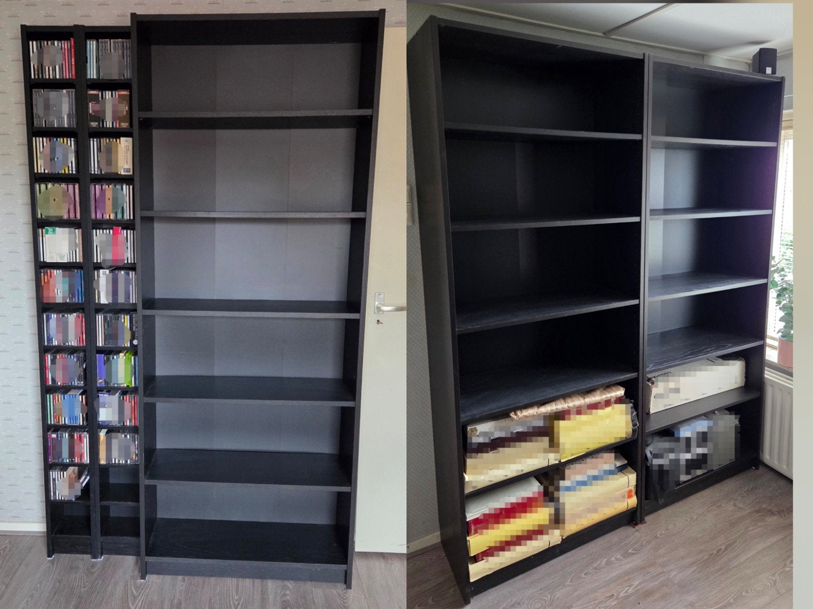 Billy kasten 3x, Ikea, zwart, Ophalen, 25 tot 50 cm, 50 tot 100 cm, 200 cm of meer