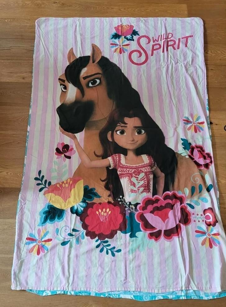 Spirit paard Dekbedovertrek 140x200 - Meisjeskamer, Eenpersoons, Dekbedovertrek, Ophalen of Verzenden, Zo goed als nieuw
