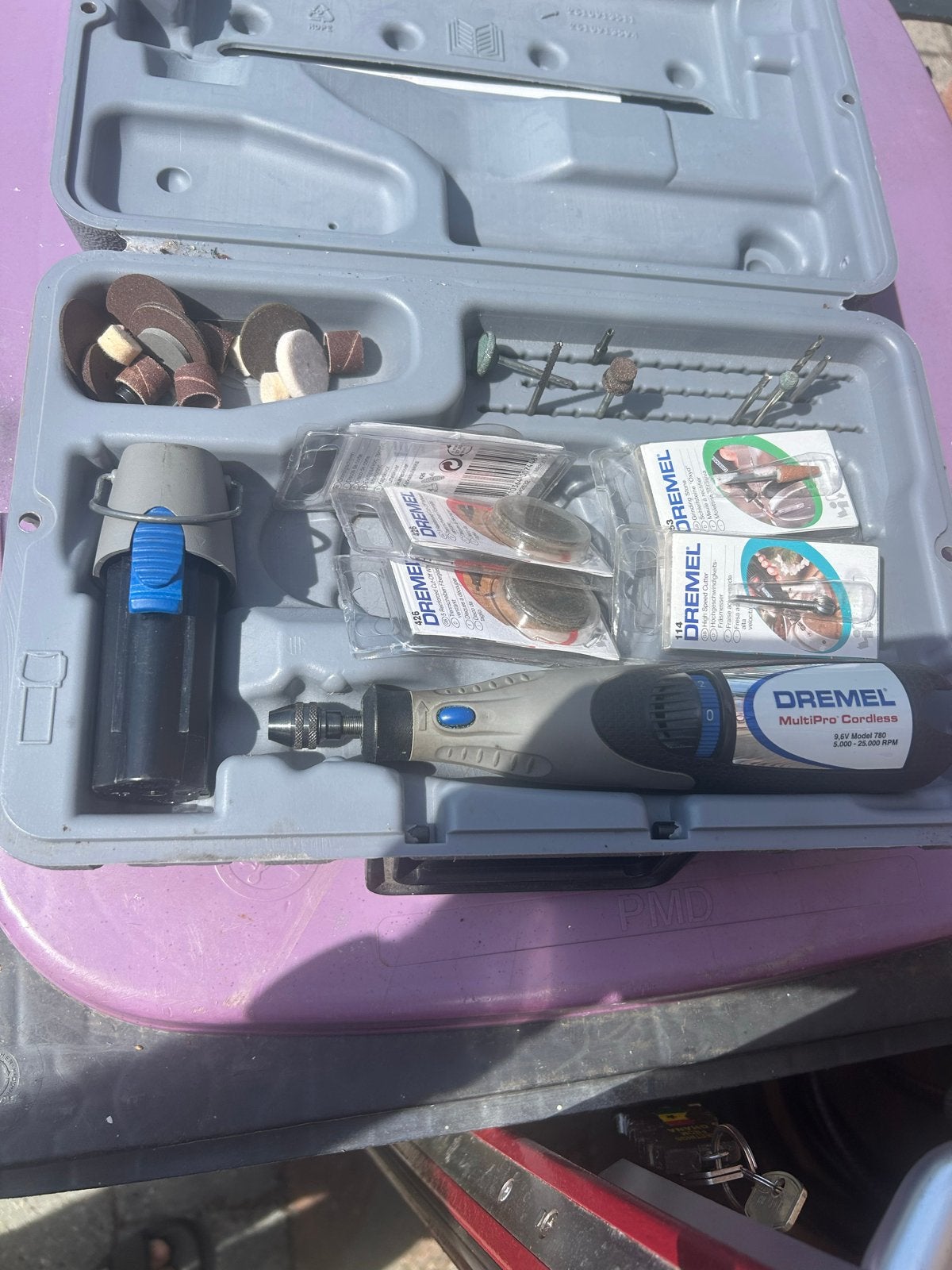 Dremel MultiPro Cordless Model 780 met accessoires, Ophalen, Gebruikt