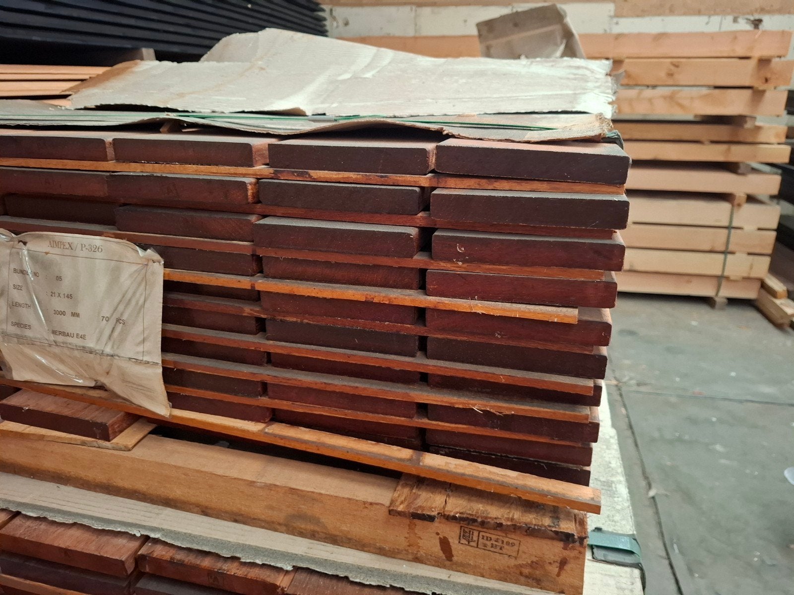 Hardhout vlonderplanken glad 305 cm bezorgen mogelijk, Ophalen, Planken, Nieuw, Hardhout