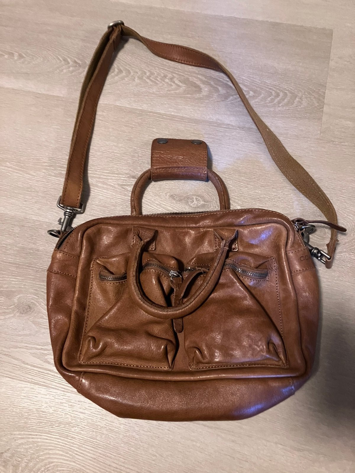 Leren cowboys bag - grote schoudertas - bruin, Sieraden, Tassen en Uiterlijk, Ophalen of Verzenden, Zo goed als nieuw, Bruin, Schoudertasje