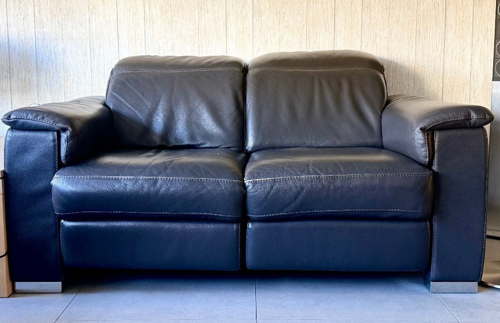leren 2-zits bank, Ophalen, Gebruikt, 150 tot 200 cm, Tweepersoons