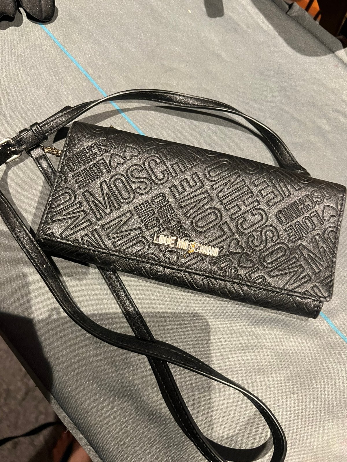 MOSCHINO tasje met logo origineel zgan, F, G, Schoudertasje, Zwart