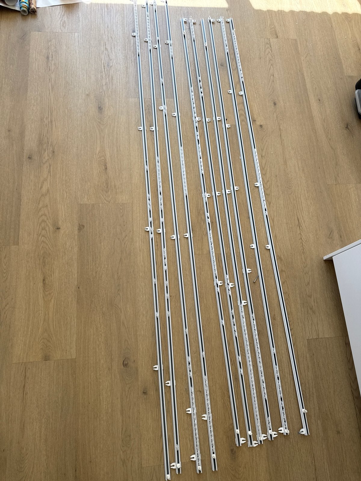Gordijnrails met runners wit circa 2m lang 10x, Huis en Inrichting, Ophalen, Gebruikt, Wit, 200 cm of meer