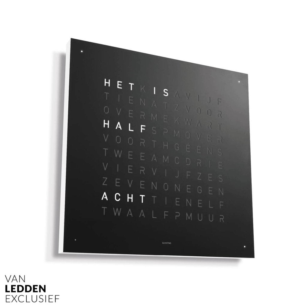 Qlocktwo Earth 90 Black Pepper Woordklok Design klok, Ophalen of Verzenden, Niet ingevuld, Niet ingevuld, Niet ingevuld