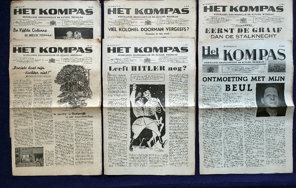 Diverse tijdschriften WWII o.a.Het kompas/De zwerver, Diverse auteurs, Ophalen of Verzenden, Algemeen, Tweede Wereldoorlog