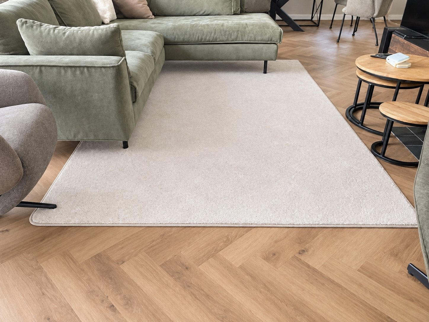 Modern Crème Vloerkleed - Perfect voor Woonkamer, Verzenden, 150 tot 200 cm, 200 cm of meer, Zo goed als nieuw