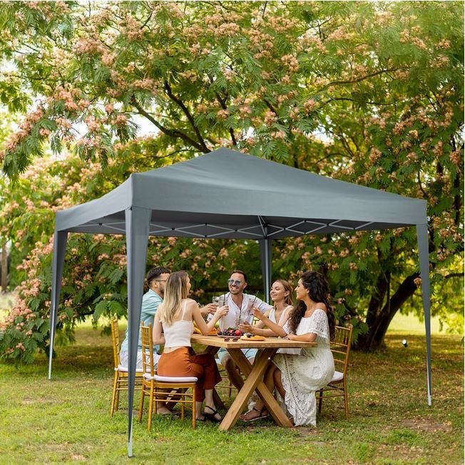 Chique Vouwtent 3x3 m Easy-Up Vouwtent Pop-Up-Tent Antraciet, Ophalen of Verzenden, Nieuw, Minder dan 5 meter, Opvouwbaar