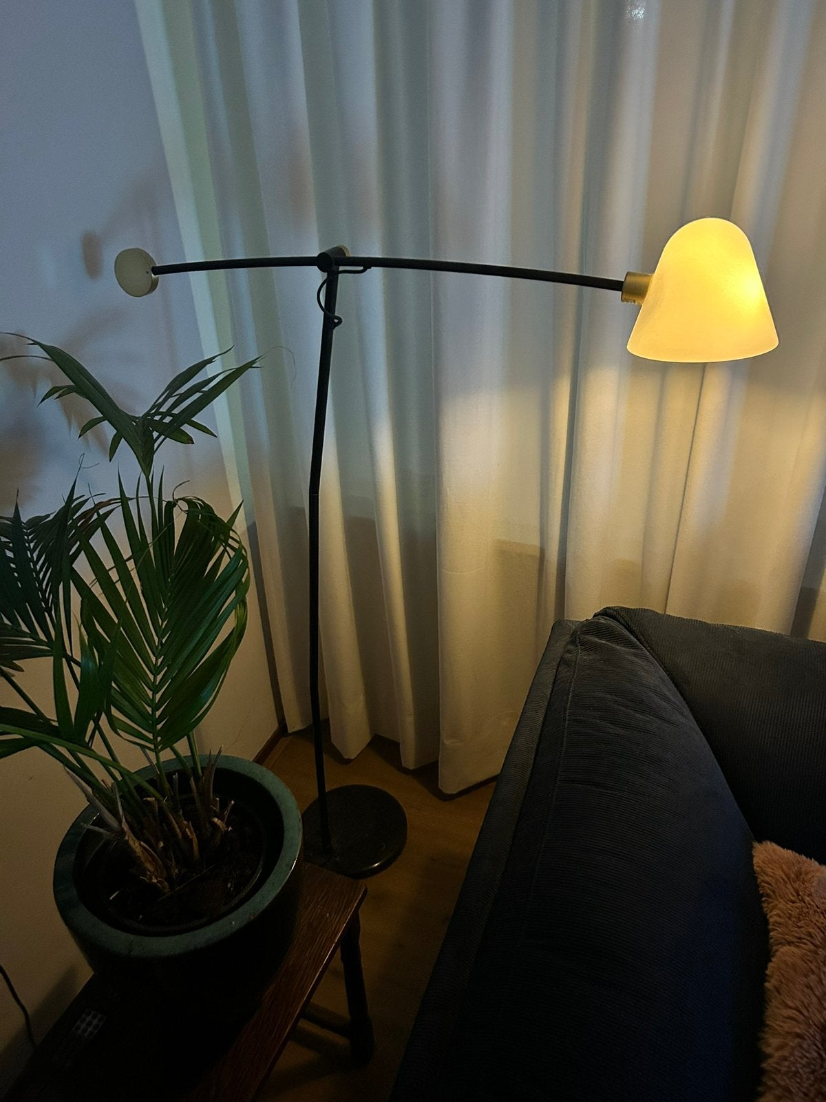 Staande lamp Calico, zwart en messing, Ophalen, Gebruikt, 100 tot 150 cm