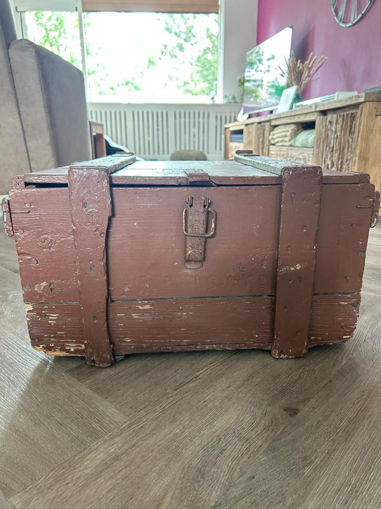 Vintage houten kist, Huis en Inrichting, Woonaccessoires | Kisten, Ophalen, Gebruikt, Minder dan 50 cm, Minder dan 50 cm