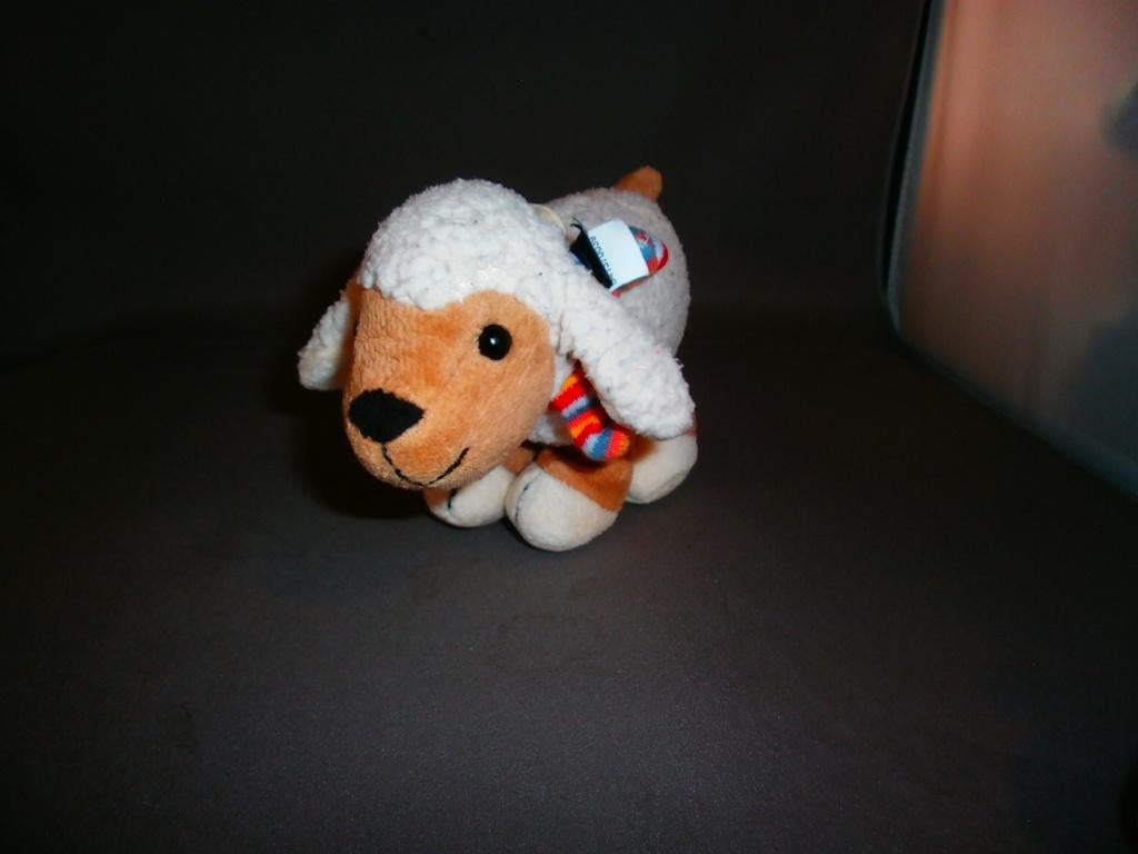 sterntaler schaap15cm met muziek crème bruin gekleurde sjaal, Overige merken, Overige typen, Ophalen of Verzenden, Zo goed als nieuw