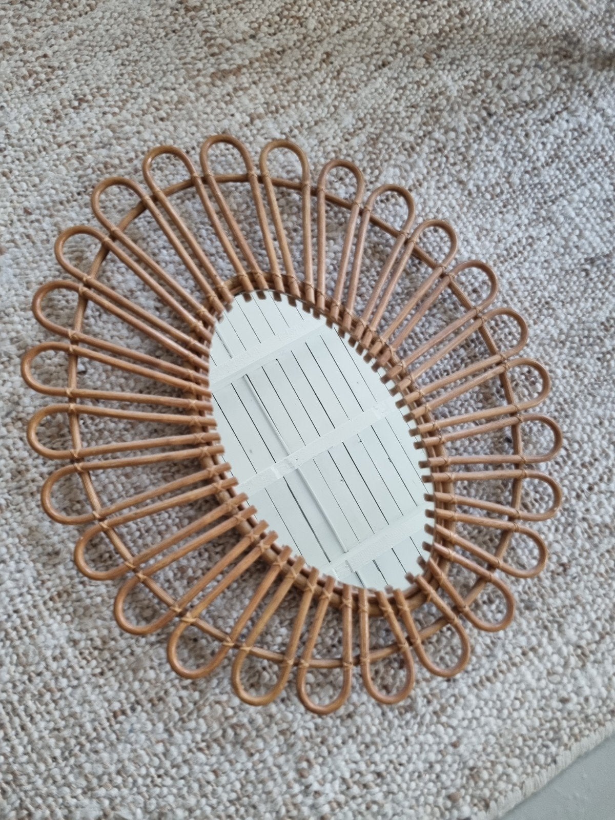 spiegel rotan, Huis en Inrichting, Woonaccessoires | Spiegels, Minder dan 50 cm, Nieuw, Ophalen of Verzenden, Minder dan 100 cm