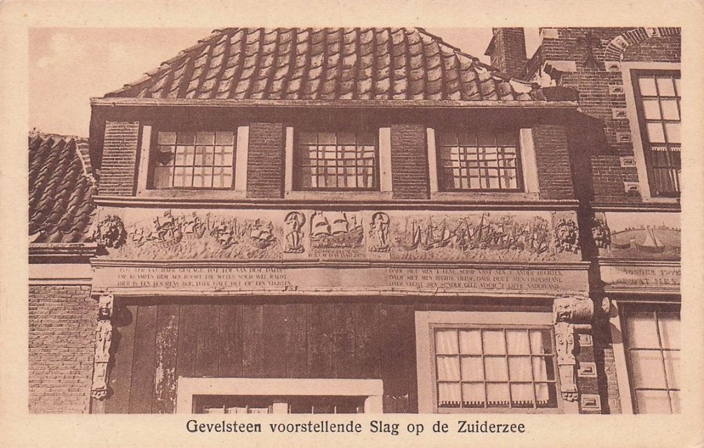 703-006-029 Gevelsteen Voorstellende Slag op de Zuiderzee H, Ophalen of Verzenden, Voor 1920, Noord-Holland