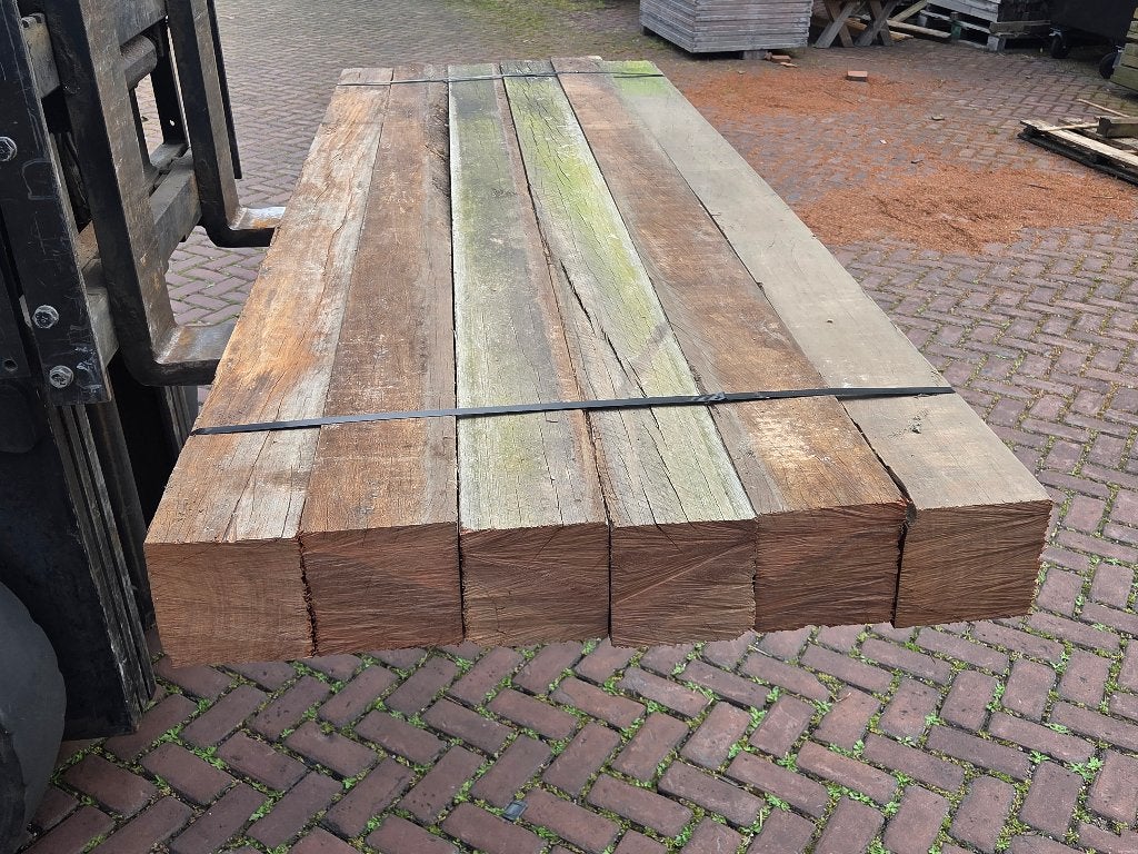6 Hardhouten palen 15x15 cm 2.50 m lang - nr: HB243, Ophalen, 180 tot 250 cm, Palen, Hardhout