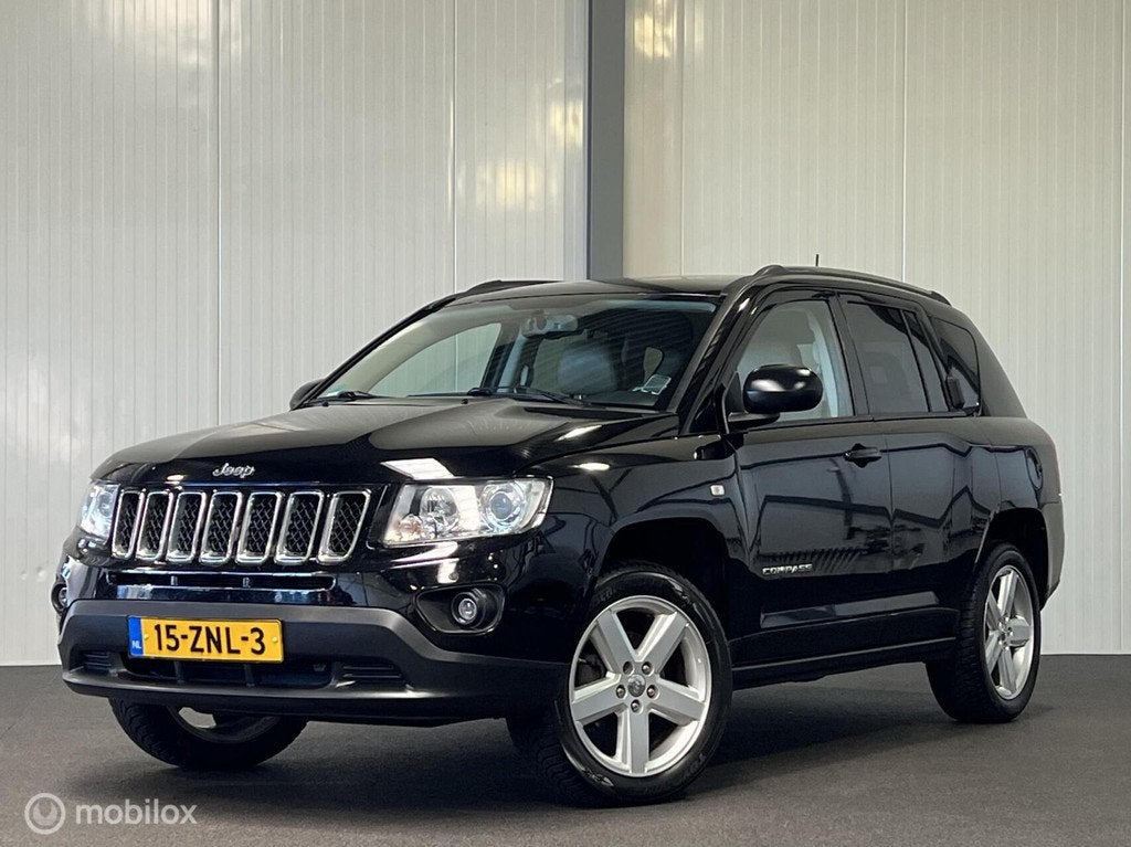 Jeep Compass 2.0 Limited [ NAP leder navigatie cruise ], 450 kg, Automatische klimaatregeling, Zwart, Handgeschakeld