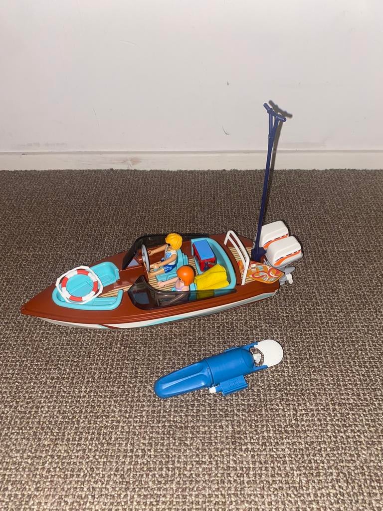 Playmobil speedboot set 9428, Ophalen of Verzenden, Zo goed als nieuw