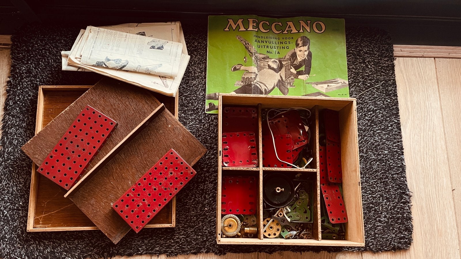 Vintage Meccano Bouwdoos met Handleiding, Ophalen, Gebruikt