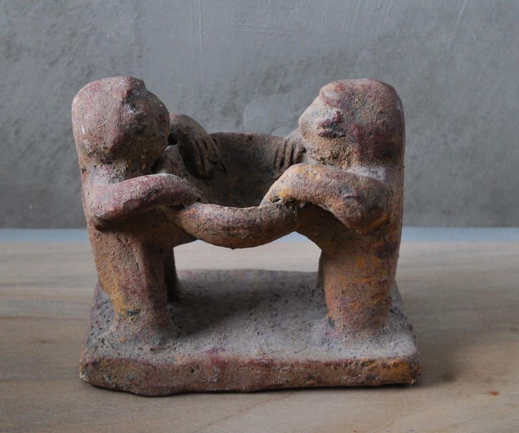 Beeldje REPLICA Olielampje Mexico Maya aardewerk 12 cm, Ophalen of Verzenden