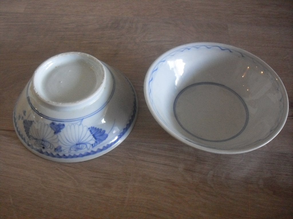 2 chinese oude kommen bloem motief, Ophalen of Verzenden