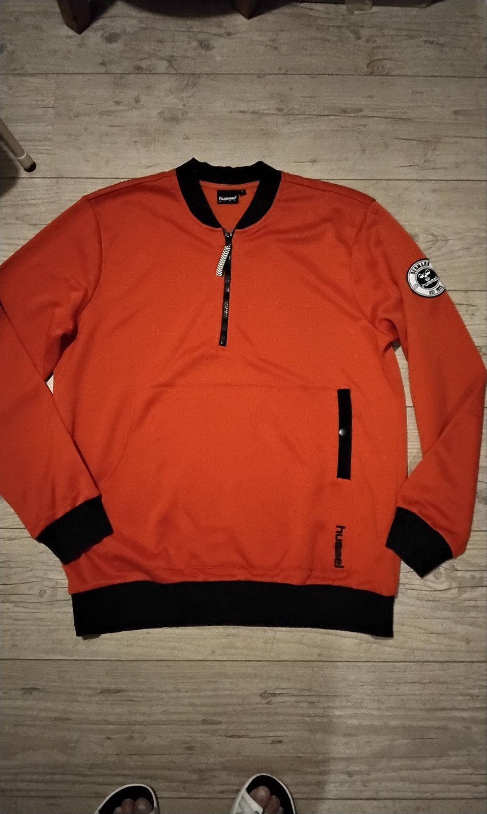 Hummel Hive,  oranje-rood sweatshirt,  maat L., Maat 52/54 (L), Ophalen of Verzenden, Zo goed als nieuw, Hummel