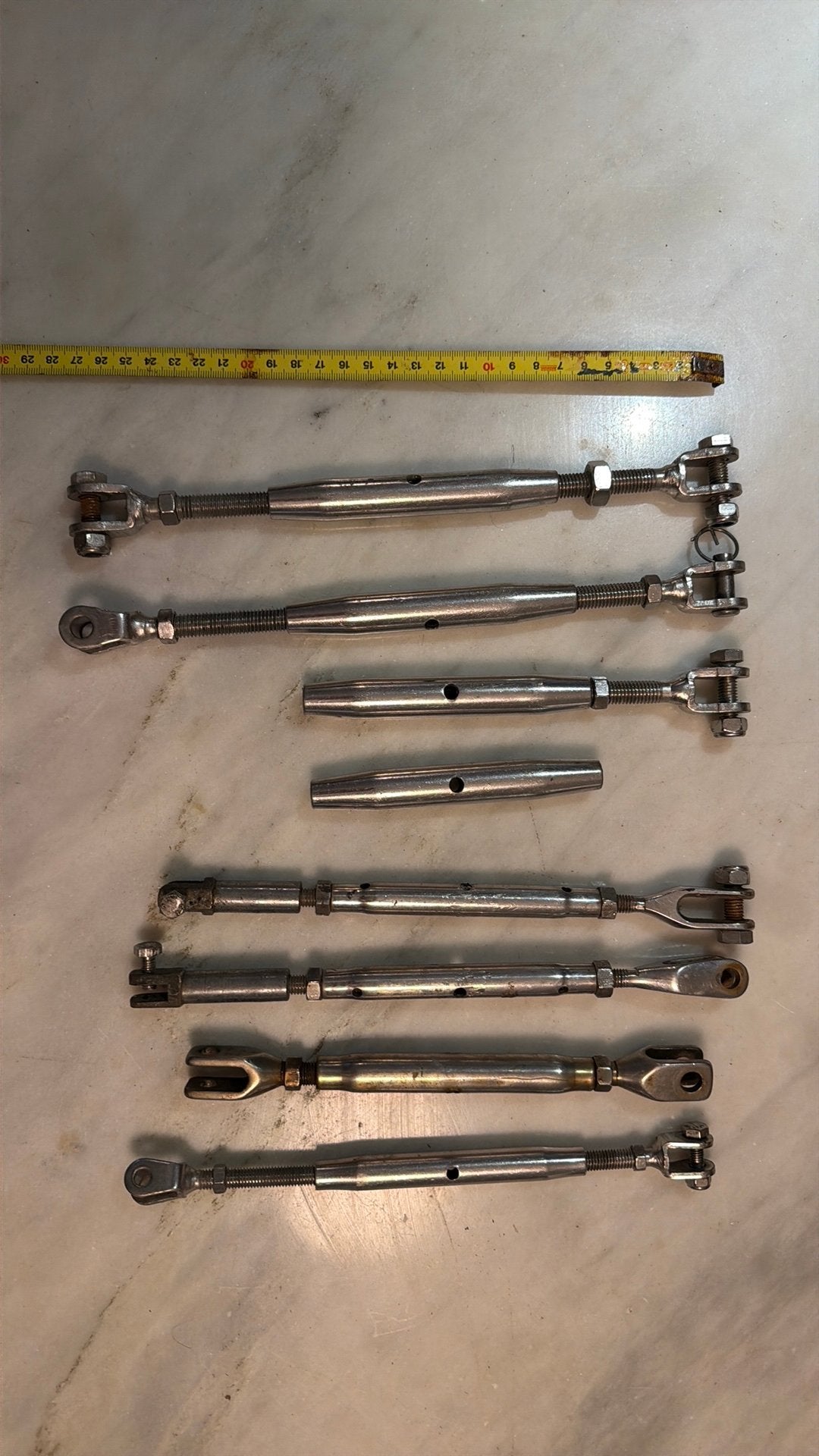 Set van 8 wantspanners voor zeilboot, Ophalen of Verzenden, Gebruikt, Toebehoren, Minder dan 15 m²