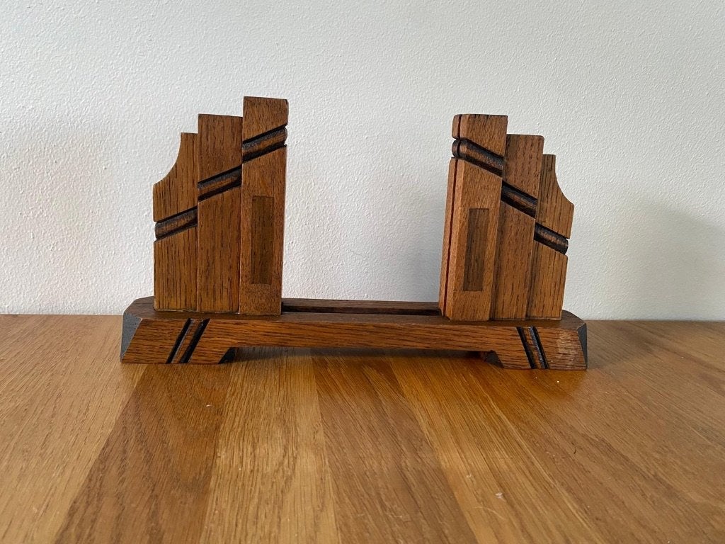 Art deco houten fotostandaard, Ophalen of Verzenden