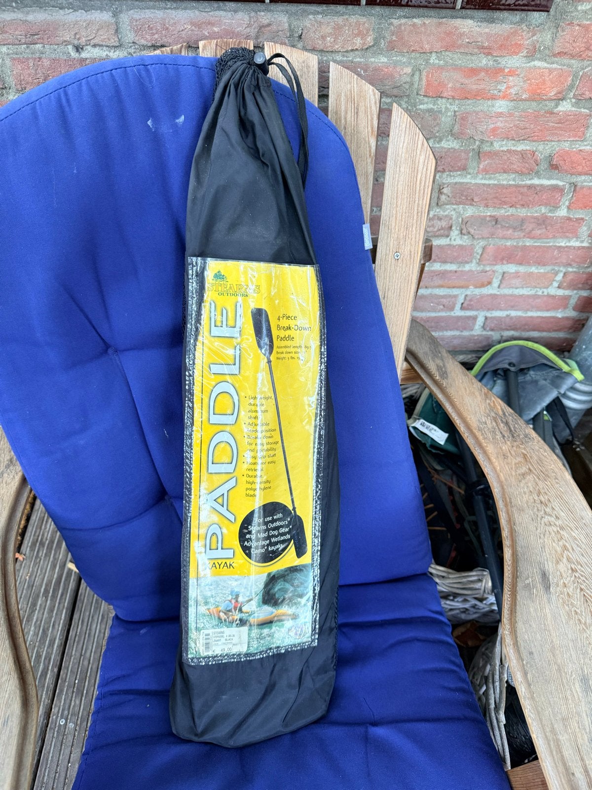 Stearns 4-delige peddel voor kajak of kano, Ophalen, Zo goed als nieuw, Dubbelbladige peddel